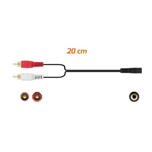 Pccom Essential Cavo adattatore audio jack da 3,5 mm femmina a 2x RCA 20 cm