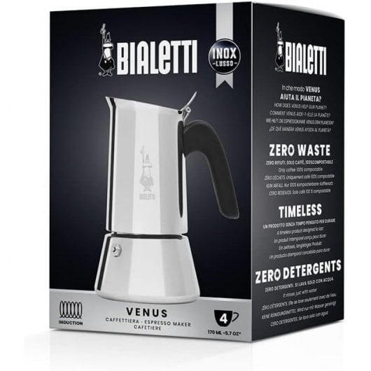 Bialetti Venus Cafetera Italiana 4 Tazas Plata
