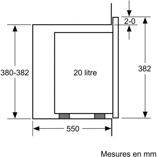 Bosch Série 6 BEL524MS0 Micro-ondes intégré avec grill 20L 800W Inox