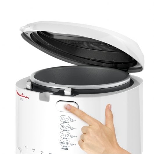 Moulinex AF2031 Friggitrice, Uno, Capacità di 1 Kg per 4 persone, Capacità olio 1,8 L, Bianco