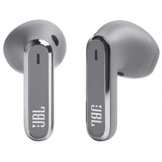 Casque sans fil JBL Live Flex avec suppression adaptative du bruit, argent