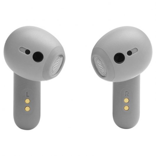 Casque sans fil JBL Live Flex avec suppression adaptative du bruit, argent