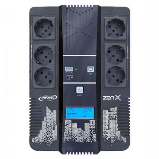 Infosec Zen-X 800 A linea interattiva 0,8 kVA 0,48 W 6 presa(e) AC