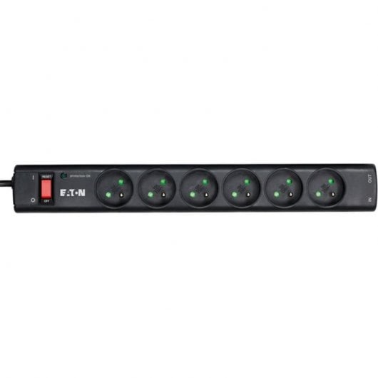 Eaton PS6TF Regleta con Limitador de Tensión 6 Salidas AC Tipo E con RJ11 2500W 1m