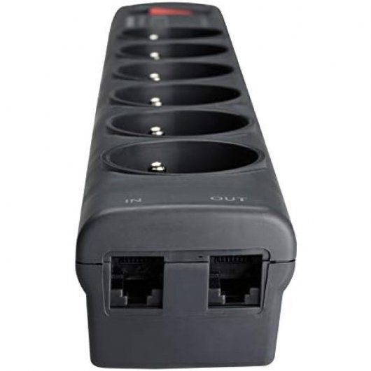Eaton PS6TF Regleta con Limitador de Tensión 6 Salidas AC Tipo E con RJ11 2500W 1m