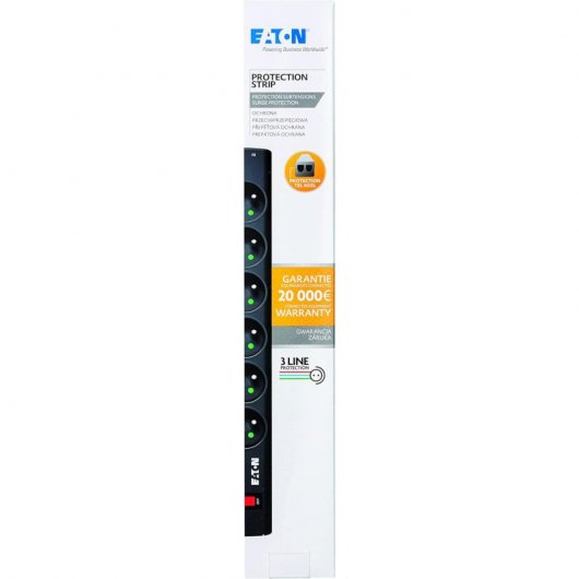 Eaton PS6TF Regleta con Limitador de Tensión 6 Salidas AC Tipo E con RJ11 2500W 1m