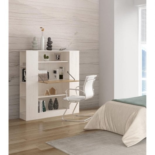 Home Heavenly Darcy Estantería Multifunción para Estudio 140x119.6x34.5cm Blanco/Roble