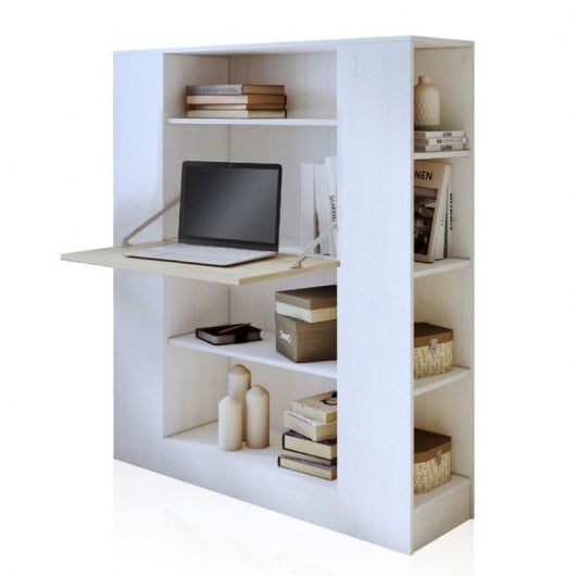 Home Heavenly Darcy Estantería Multifunción para Estudio 140x119.6x34.5cm Blanco/Roble
