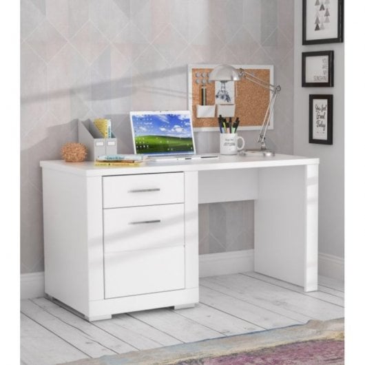 Home Heavenly Snow Mesa de Escritorio con Cajón y Puerta 138x67cm Blanco