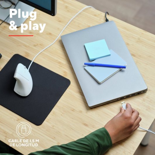 Trust Verto Ratón Ergonómico Vertical USB 1600 DPI Blanco