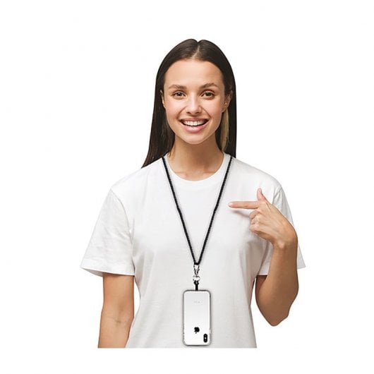 Ksix Pendentif Universel pour Téléphone Portable avec Carte Adaptateur 160 Cm Bleu
