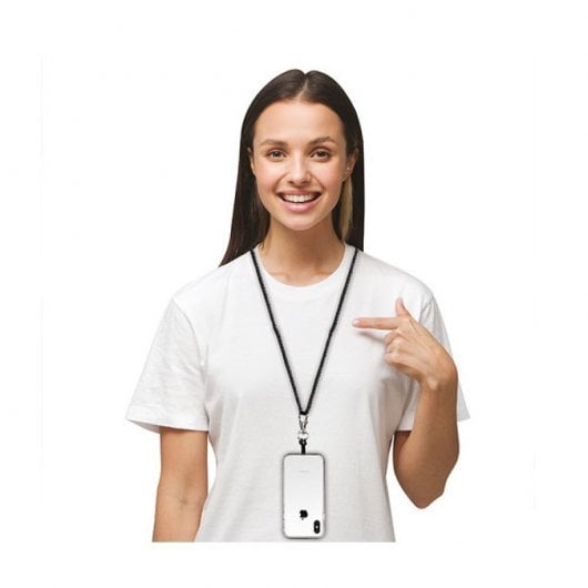 Ciondolo universale per cellulare Ksix con scheda adattatore 160 cm nero