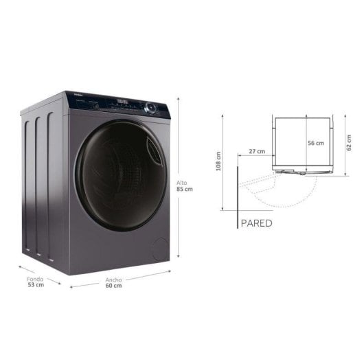 Lavasecadora Haier 8kg A HWD80-B14939S8 antracite motor Direct Motion