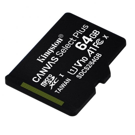 Kingston Canvas Select Plus MicroSDXC 64GB UHS-I U1 V10 Clase 10 Pack 2 Unidades + Adaptador SD