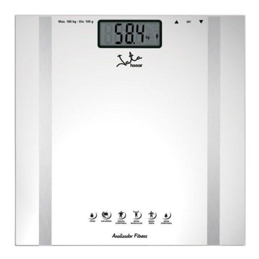 Balança Bioimpedância Jata 532 Até 180Kg 6 Índices Memória 12 Utilizadores Ecrã LCD