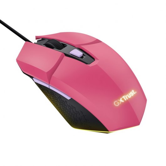 Trust GXT 109 Felox Mouse da gioco illuminato USB 6400 DPI Rosa