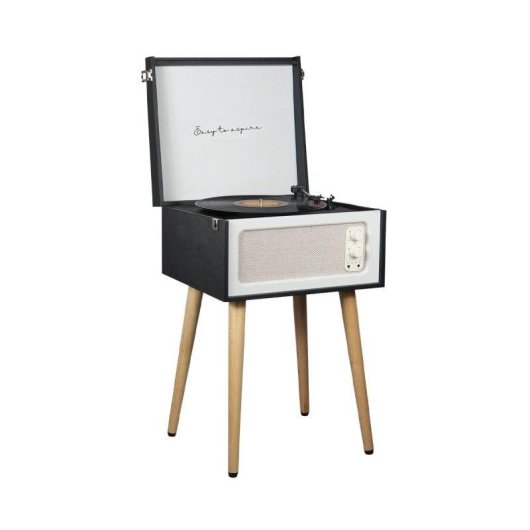 Tocadiscos Prixton Detroit 10W Bluetooth Riemenaandrijving Vinyl FM Radio Zwart