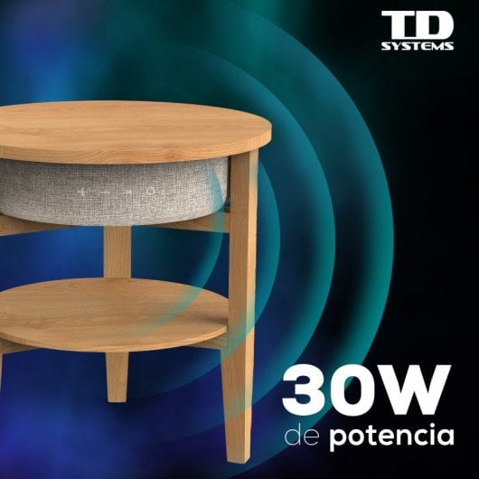 TD Systems SM30B11WR8B Altavoz Mesa Bluetooth 30W con Batería 2200mah Madera Roble