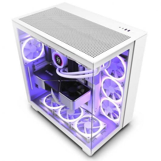 NZXT H9 Flow Mid Tower Vidro Temperado USB 3.2 Branca