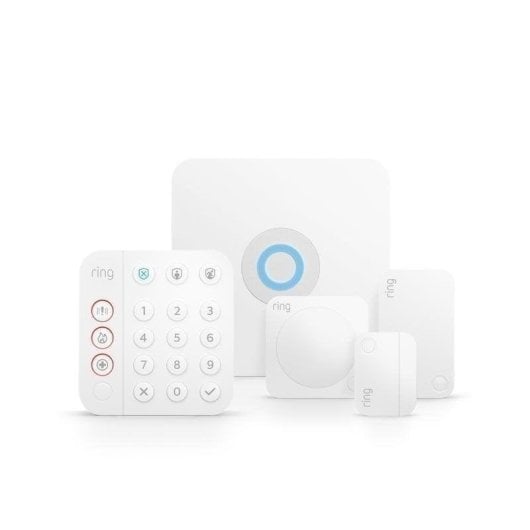 Allarme Ring Alarm Kit 5 Wi-Fi Interno Senza Fili Alexa Batteria Backup