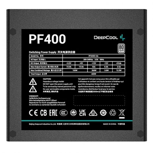 DeepCool PF400 alimentatore per computer 400 W 20+4 pin ATX ATX Nero