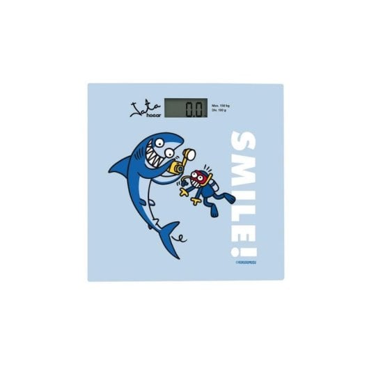 Jata 295K Báscula de baño digital de alta precisión, plataforma de vidrio Kukuxumusu, azul