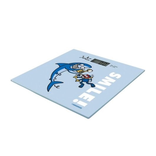 Jata 295K Báscula de baño digital de alta precisión, plataforma de vidrio Kukuxumusu, azul