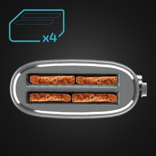 Toaster Cecotec Toast&Taste 1600 Retro Double 1630W 2 breite Schlitze Edelstahl