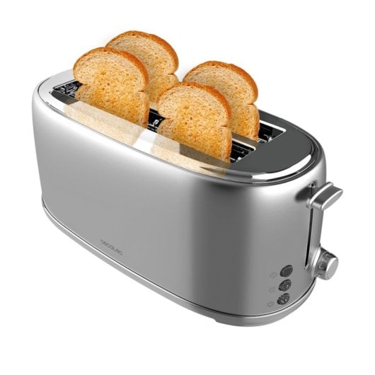 Toaster Cecotec Toast&Taste 1600 Retro Double 1630W 2 breite Schlitze Edelstahl