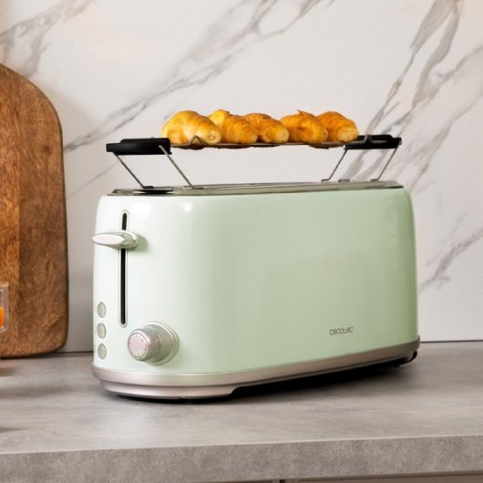 Cecotec Toast&Taste 1600 Retro Doppel-Toaster mit Doppelschlitzen, 1630 W, grün