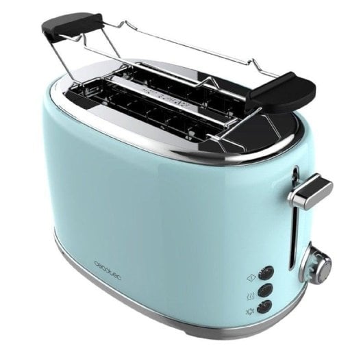 Grille-pain Cecotec Toast&taste 1000 Retro Double 2 fentes 980W bleu acier