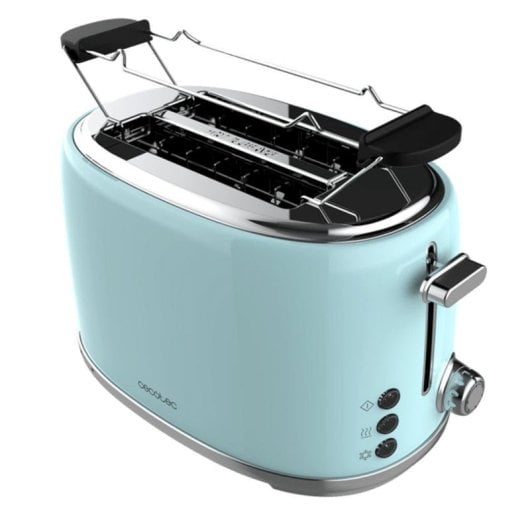 Grille-pain Cecotec Toast&taste 1000 Retro Double 2 fentes 980W bleu acier