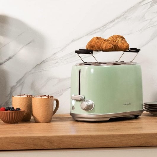Cecotec Toast&taste 1000 Retro Double Tostadora Vertical 980W Verde