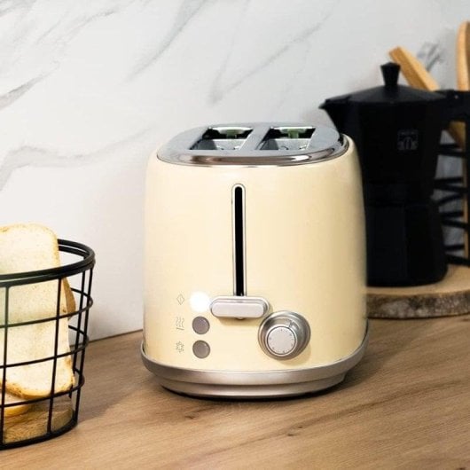 Grille-pain Cecotec Toast&taste 1000 Retro Double 980W 2 fentes extra-larges Beige
