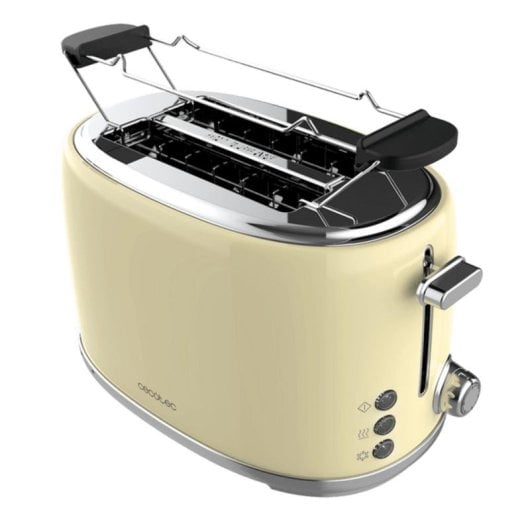 Grille-pain Cecotec Toast&taste 1000 Retro Double 980W 2 fentes extra-larges Beige