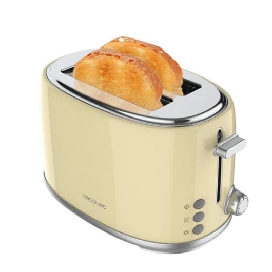 Grille-pain Cecotec Toast&taste 1000 Retro Double 980W 2 fentes extra-larges Beige