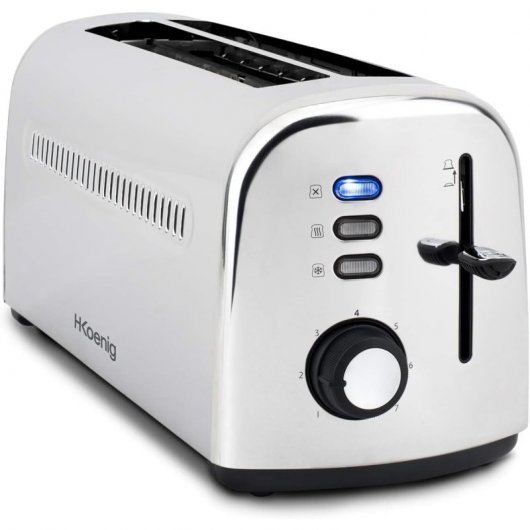 HKoenig TOAS32 Toaster, 2 lange/breite Schlitze, 7 Funktionen, 1500 W, Edelstahl