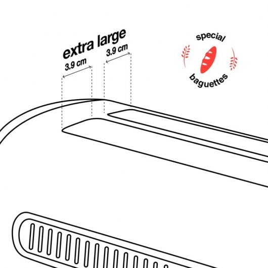 HKoenig TOAS32 Toaster, 2 lange/breite Schlitze, 7 Funktionen, 1500 W, Edelstahl