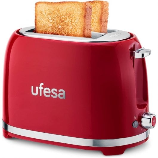Ufesa Classic Pinup Tostador Retro 7 Niveles de Tostado 850W Rojo