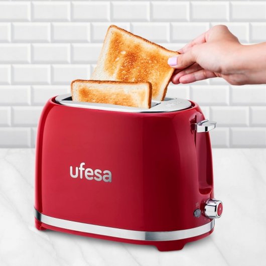 Ufesa Classic Pinup Tostador Retro 7 Niveles de Tostado 850W Rojo