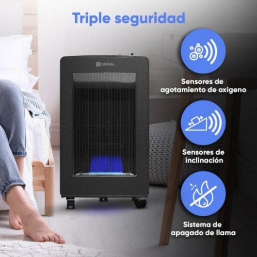 Estufa de gas Origial ORIBLUEFLAME4200 Blue Flame 4200W 2 niveles portátil blanca
