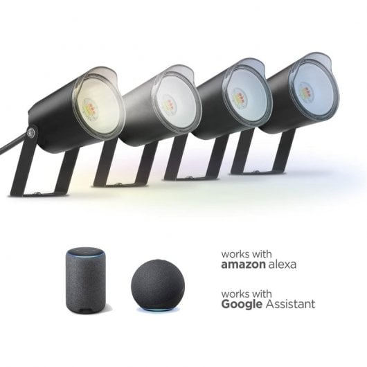 Ksix SmartLed Outdoor Set 4 Faretti WiFi + APP Inclusa RGBWIC 18W 900 Lumen