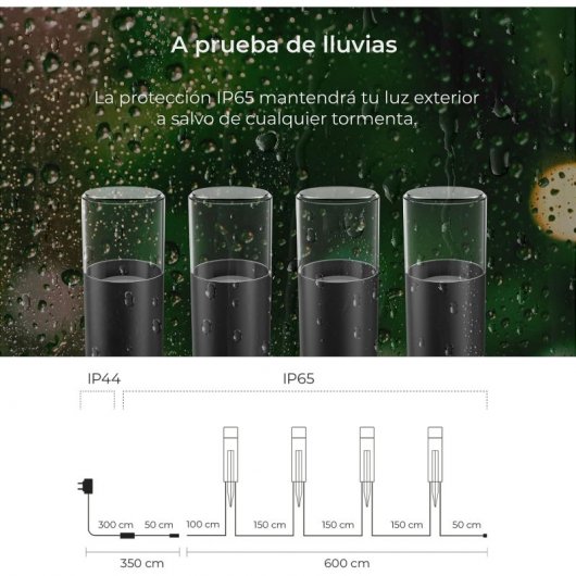 Ksix SmartLED Outdoor Lot de 4 Balises WiFi + APPLICATION Incluse RGBWIC 12W 200 Lumens