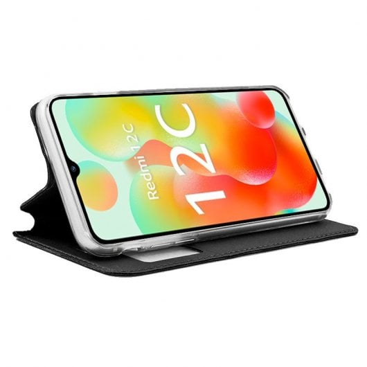 Cool Black Smooth Flip Cover Case pour Xiaomi Redmi 12C