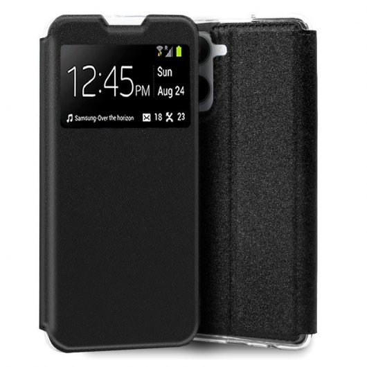 Coole schlichte schwarze Flip-Cover-Hülle für Realme 10