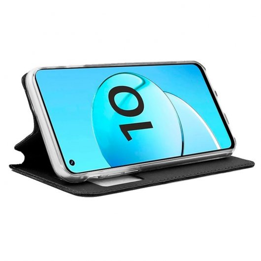 Coole schlichte schwarze Flip-Cover-Hülle für Realme 10