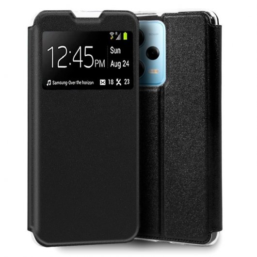 Coole schwarze glatte Flip-Cover-Hülle für Xiaomi Redmi Note 12 Pro 5G