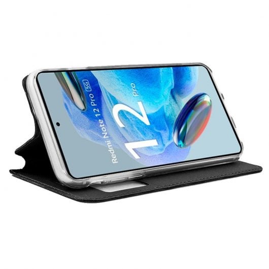 Coole schwarze glatte Flip-Cover-Hülle für Xiaomi Redmi Note 12 Pro 5G