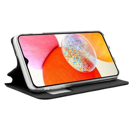 Coole glatte schwarze Flip-Cover-Hülle für Samsung A145 Galaxy A14 / A14 5G
