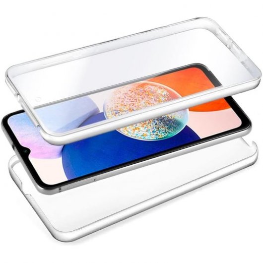 Cool Funda de Silicona 3D para Samsung A145 Galaxy A14/A14 5G (Transparente Frontal + Trasera)